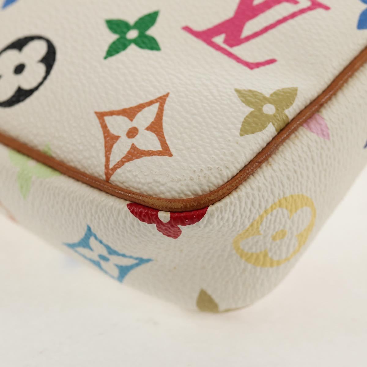 LOUIS VUITTON Multicolor Pochette Accessoires Pouch White M92649 LV Auth 145617V