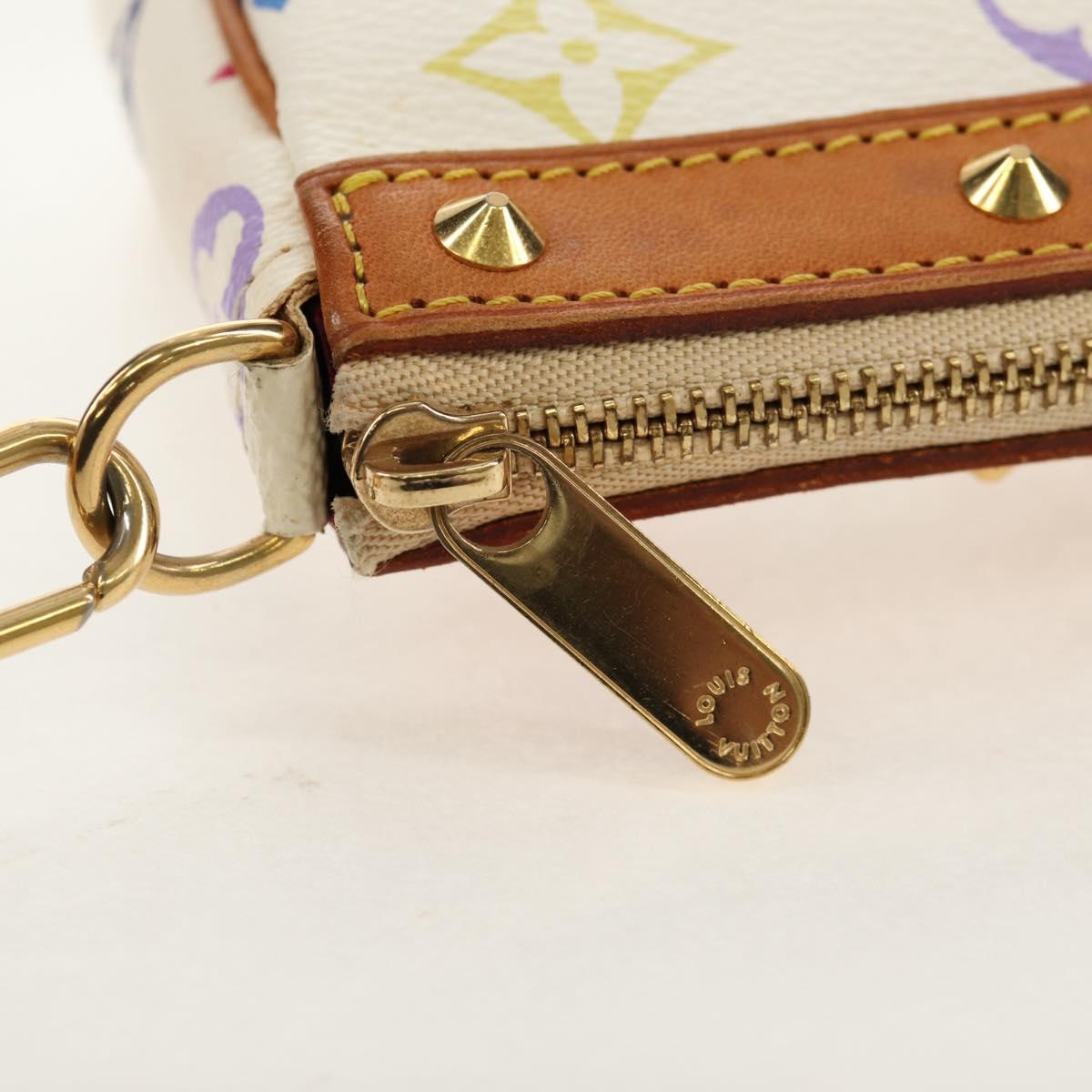 LOUIS VUITTON Multicolor Pochette Accessoires Pouch White M92649 LV Auth 145617A