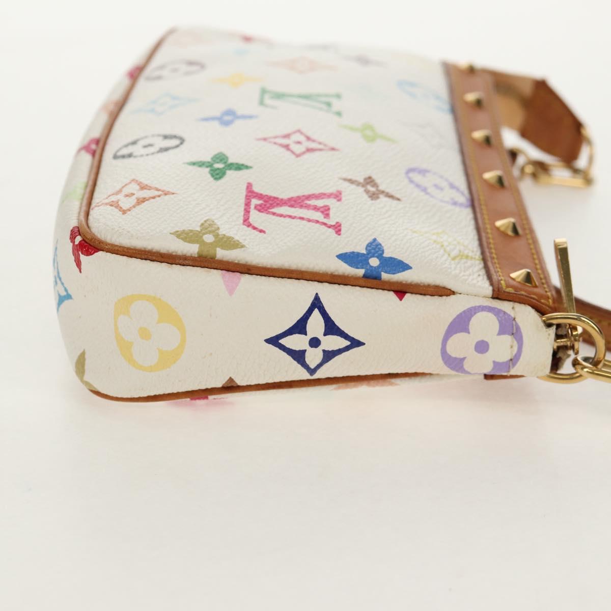 LOUIS VUITTON Multicolor Pochette Accessoires Pouch White M92649 LV Auth 145617V