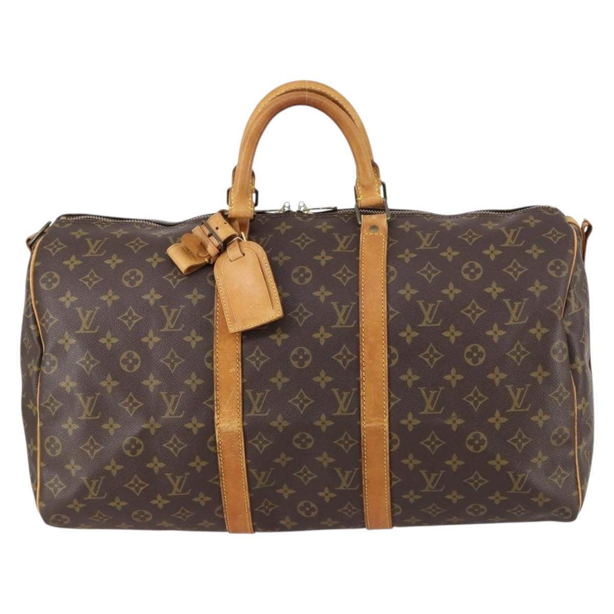 LOUIS VUITTON Monogram Keepall Bandouliere 50 Boston Bag M41416 LV Auth 145618