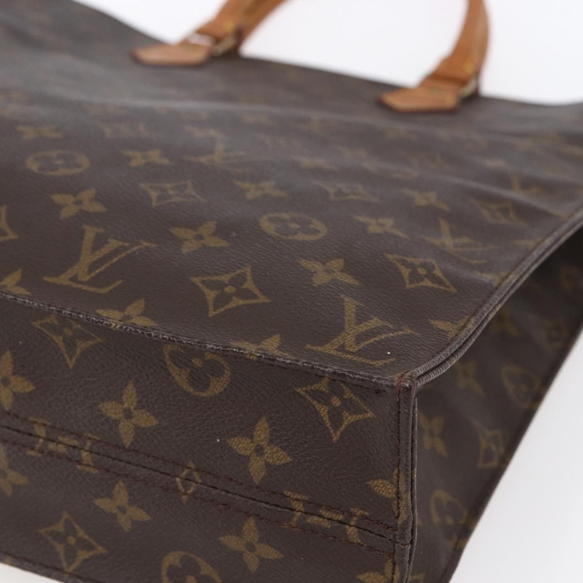 LOUIS VUITTON Monogram Sac Plat Hand Bag M51140 LV Auth 145619