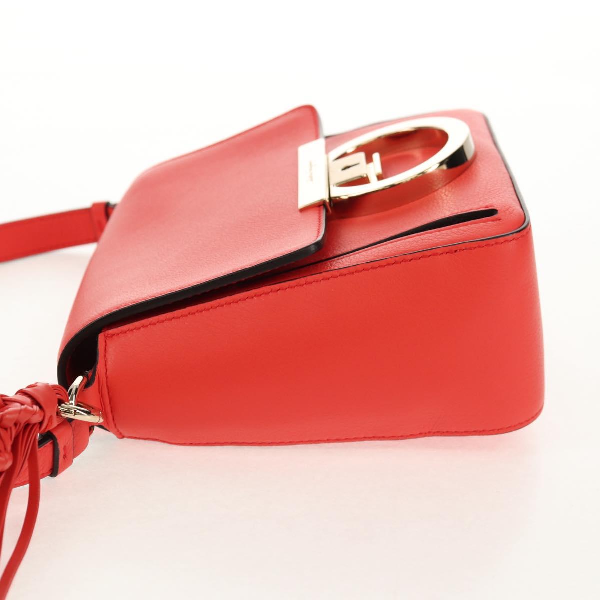 Salvatore Ferragamo Gancini Shoulder Bag Leather Red Gold Auth 145623V