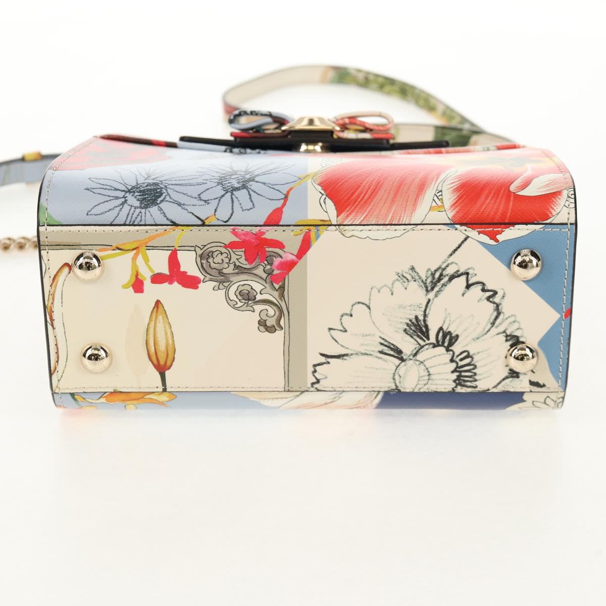 Salvatore Ferragamo Vala Hand Bag Leather 2way Multicolor Gold Auth 145624V