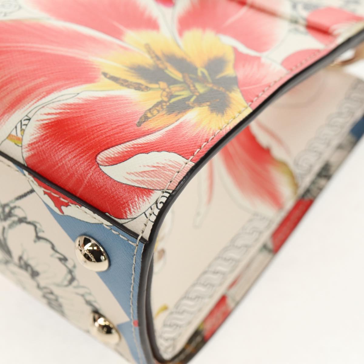 Salvatore Ferragamo Vala Hand Bag Leather 2way Multicolor Gold Auth 145624V