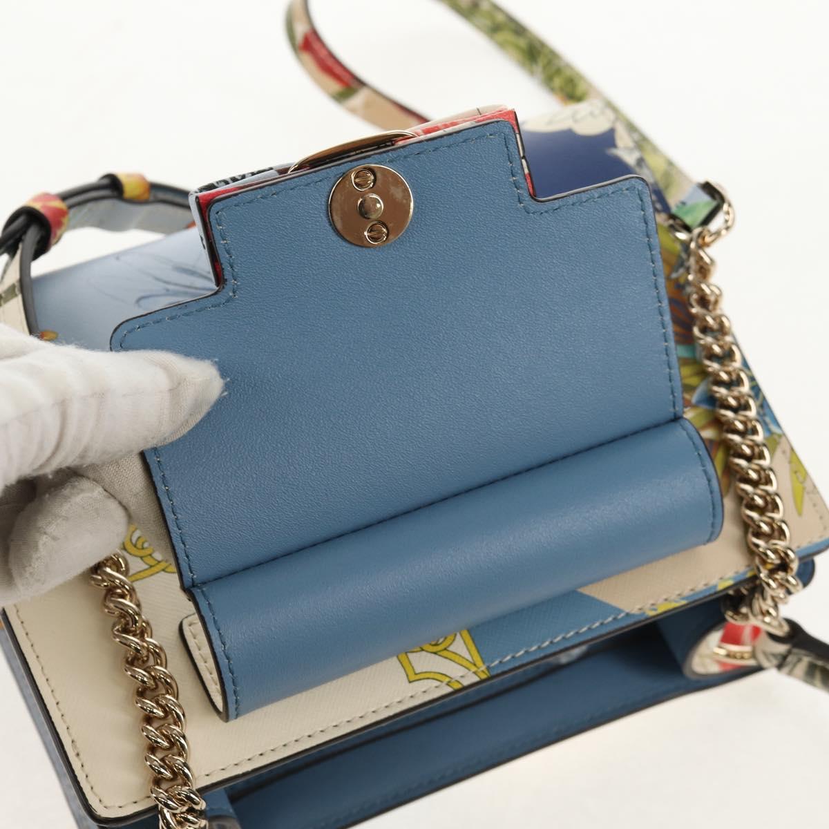 Salvatore Ferragamo Vala Hand Bag Leather 2way Multicolor Gold Auth 145624SAV