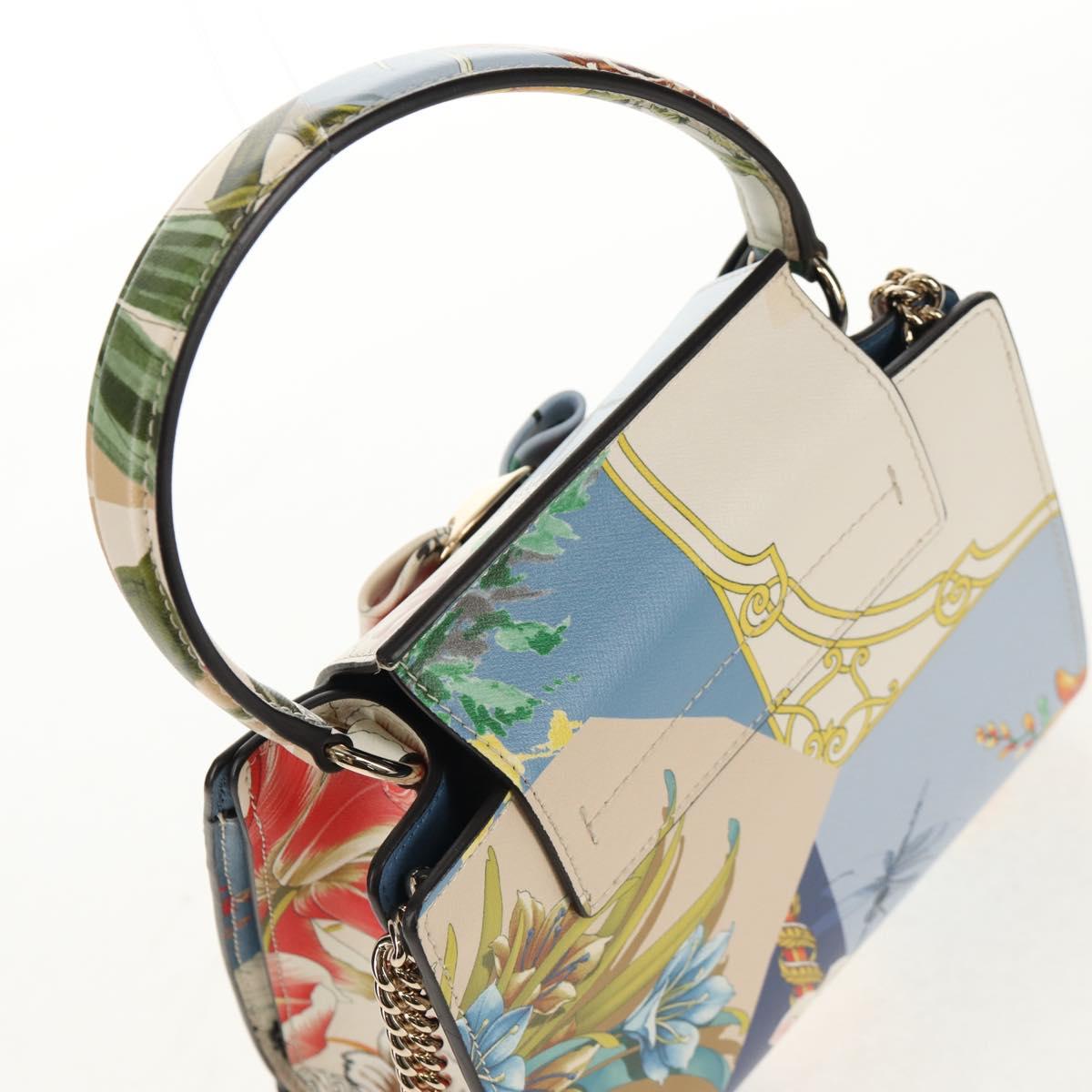 Salvatore Ferragamo Vala Hand Bag Leather 2way Multicolor Gold Auth 145624V