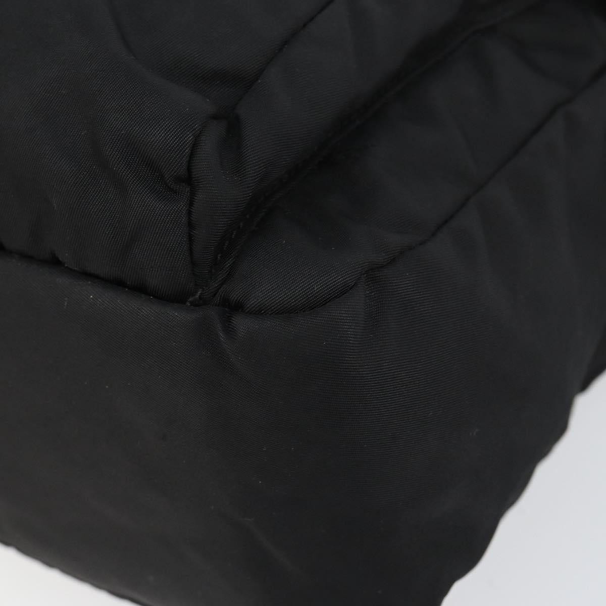 PRADA Shoulder Bag Nylon Black Gold Auth 145625