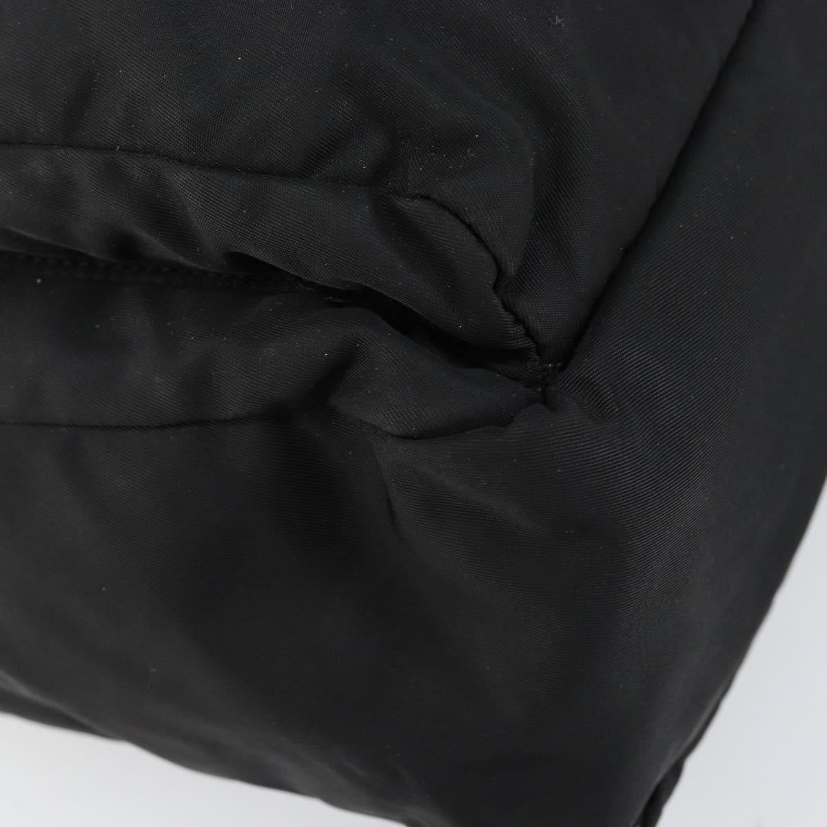 PRADA Shoulder Bag Nylon Black Gold Auth 145625