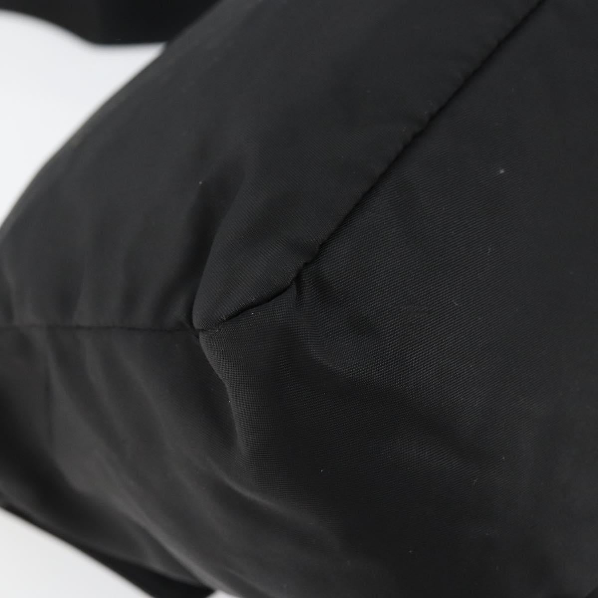 PRADA Shoulder Bag Nylon Black Gold Auth 145625