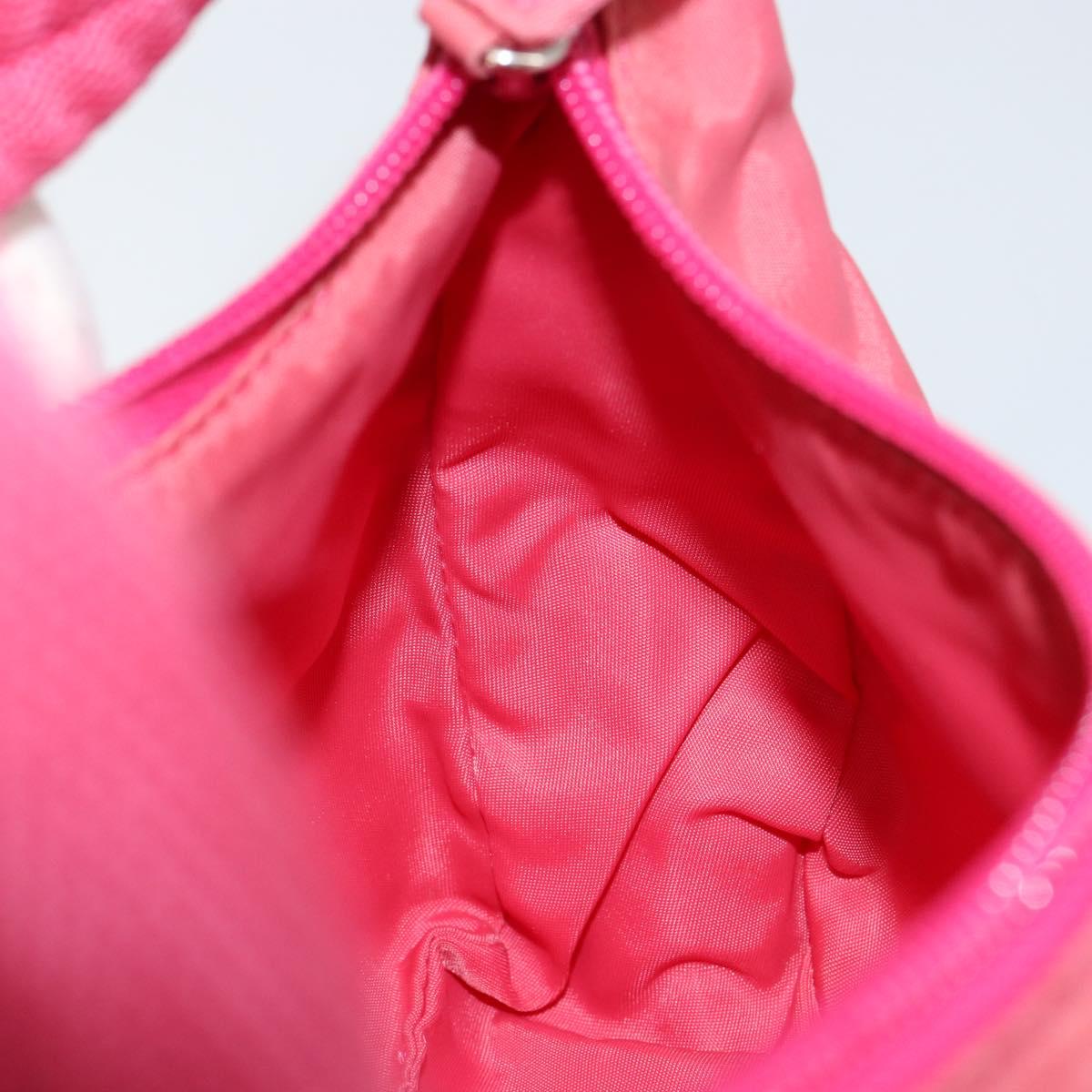 PRADA Hand Bag Nylon Pink Silver Auth 145650