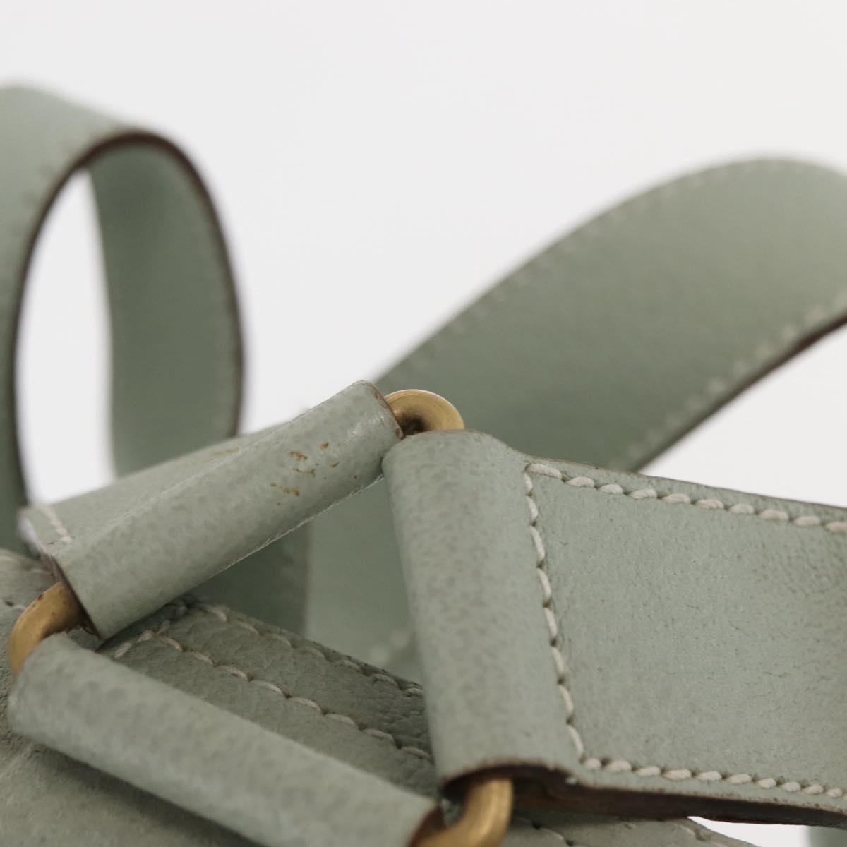 GUCCI Bamboo Backpack Suede Outlet Light Blue Gold 003 2058 9016 Auth 145652