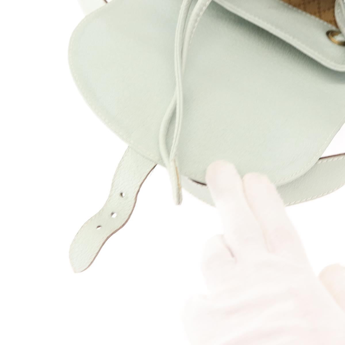 GUCCI Bamboo Backpack Suede Outlet Light Blue Gold 003 2058 9016 Auth 145652