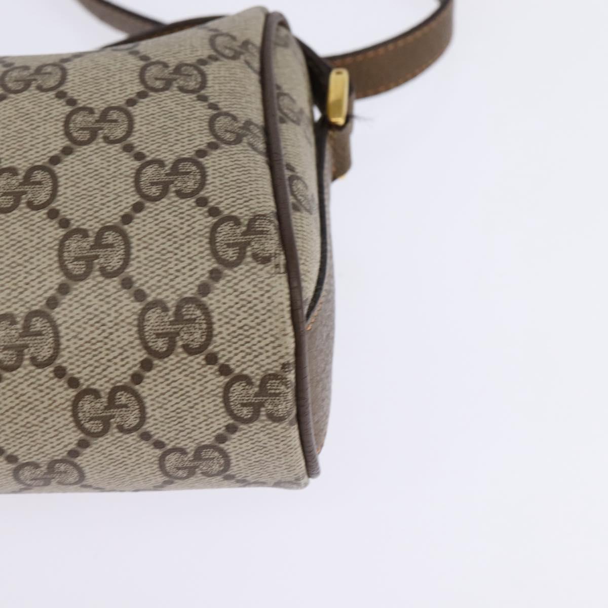 GUCCI GG Supreme Web Sherry Line Shoulder Bag PVC Beige 89 02 018 Auth 145655