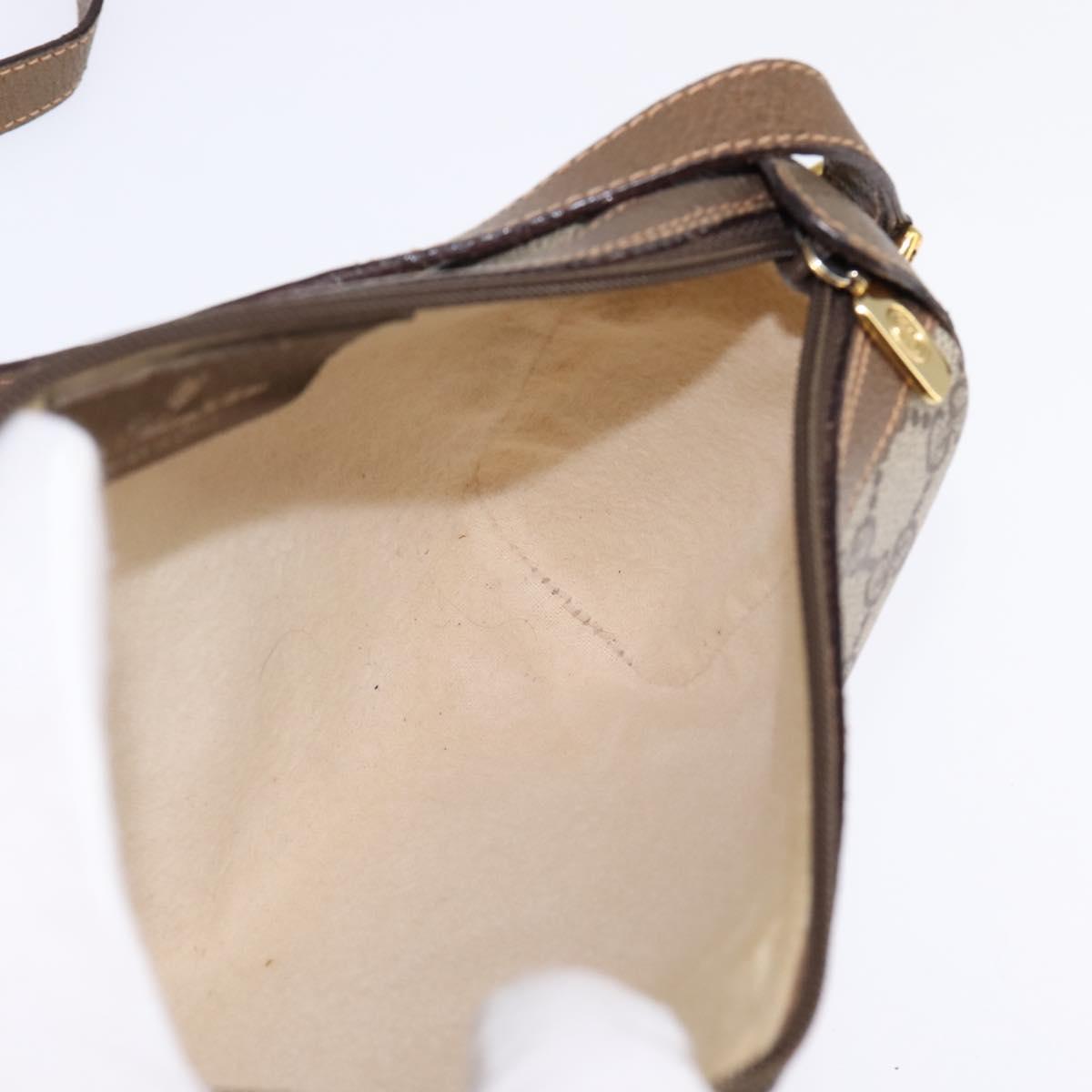 GUCCI GG Supreme Web Sherry Line Shoulder Bag PVC Beige 89 02 018 Auth 145655