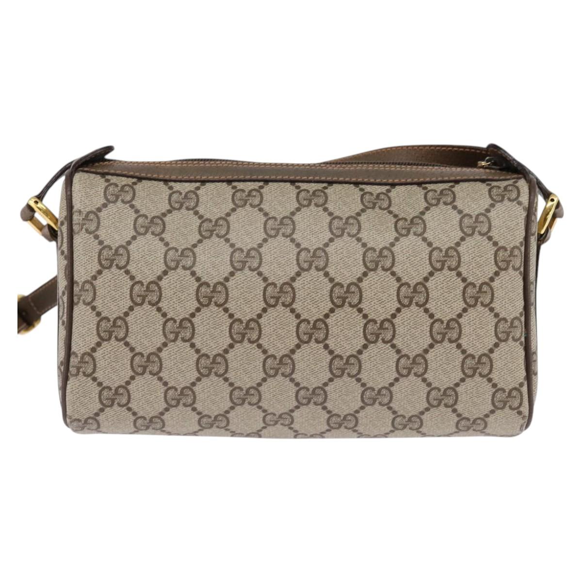 GUCCI GG Supreme Web Sherry Line Shoulder Bag PVC Beige 89 02 018 Auth 145655