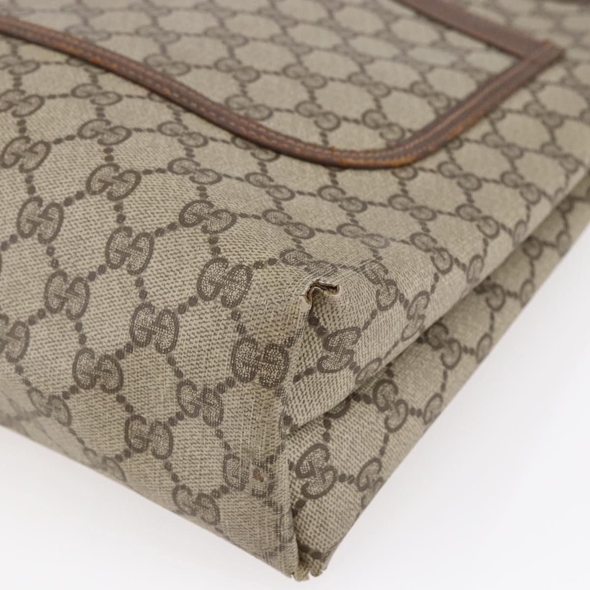 GUCCI GG Supreme Web Sherry Line Tote Bag PVC Beige Red 89 02 003 Auth 145657