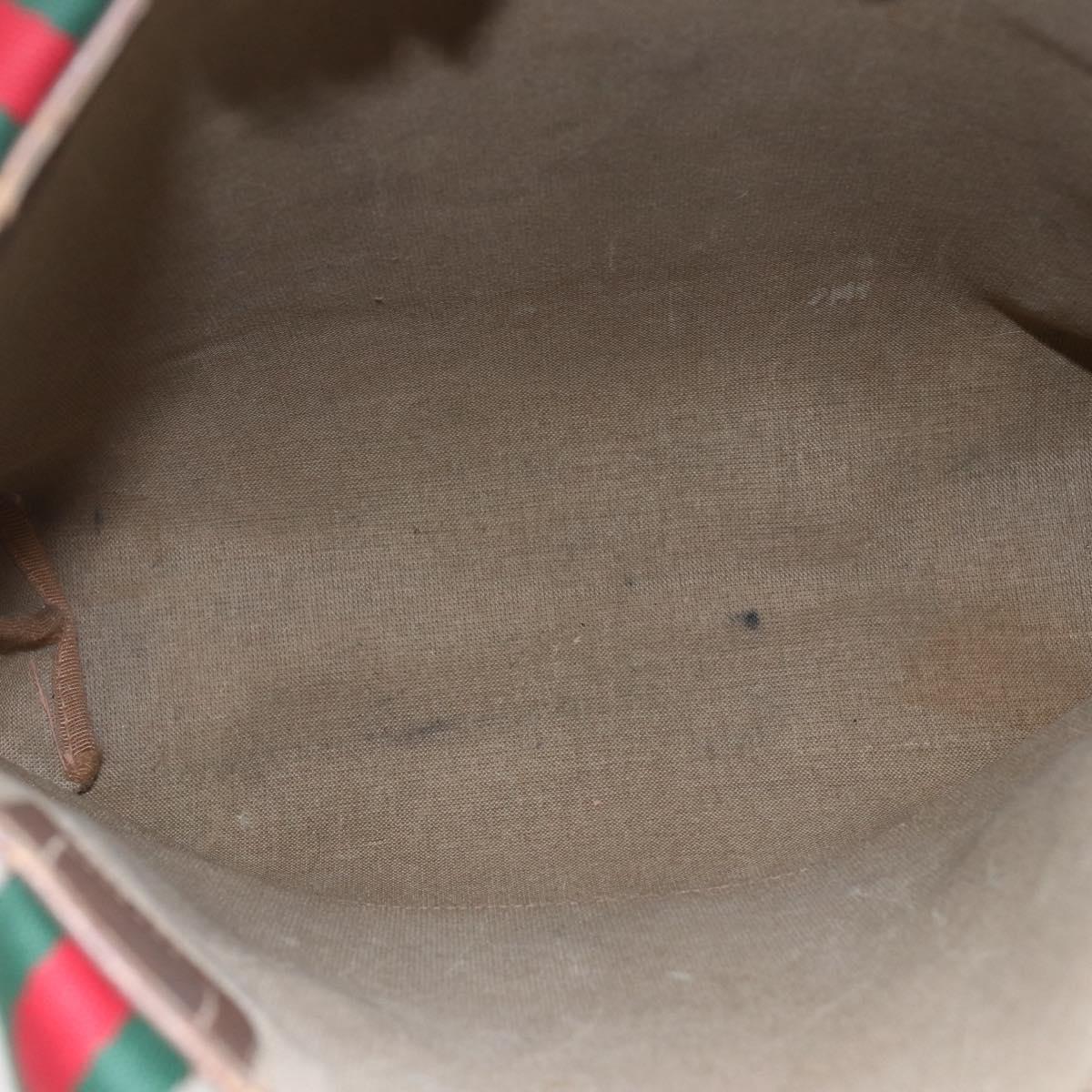 GUCCI GG Supreme Web Sherry Line Tote Bag PVC Beige Red 89 02 003 Auth 145657