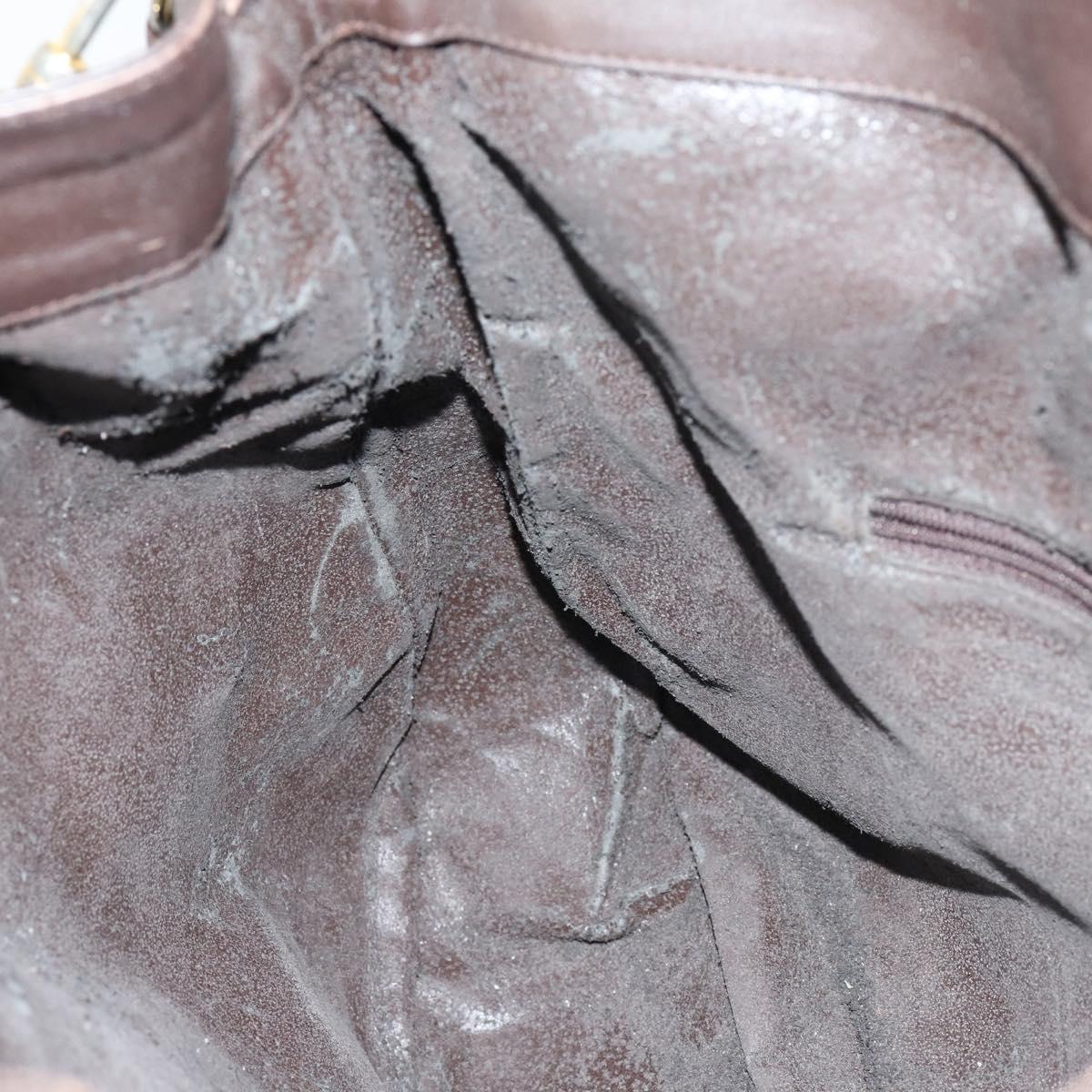 GUCCI Bamboo Shoulder Bag Leather 2way Brown Gold 001 1781 1577 0 Auth 145658