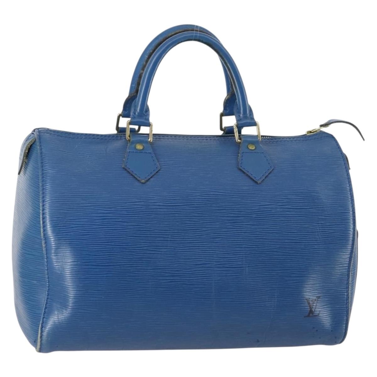 LOUIS VUITTON Epi Speedy 30 Hand Bag Toledo Blue M43005 LV Auth 145662