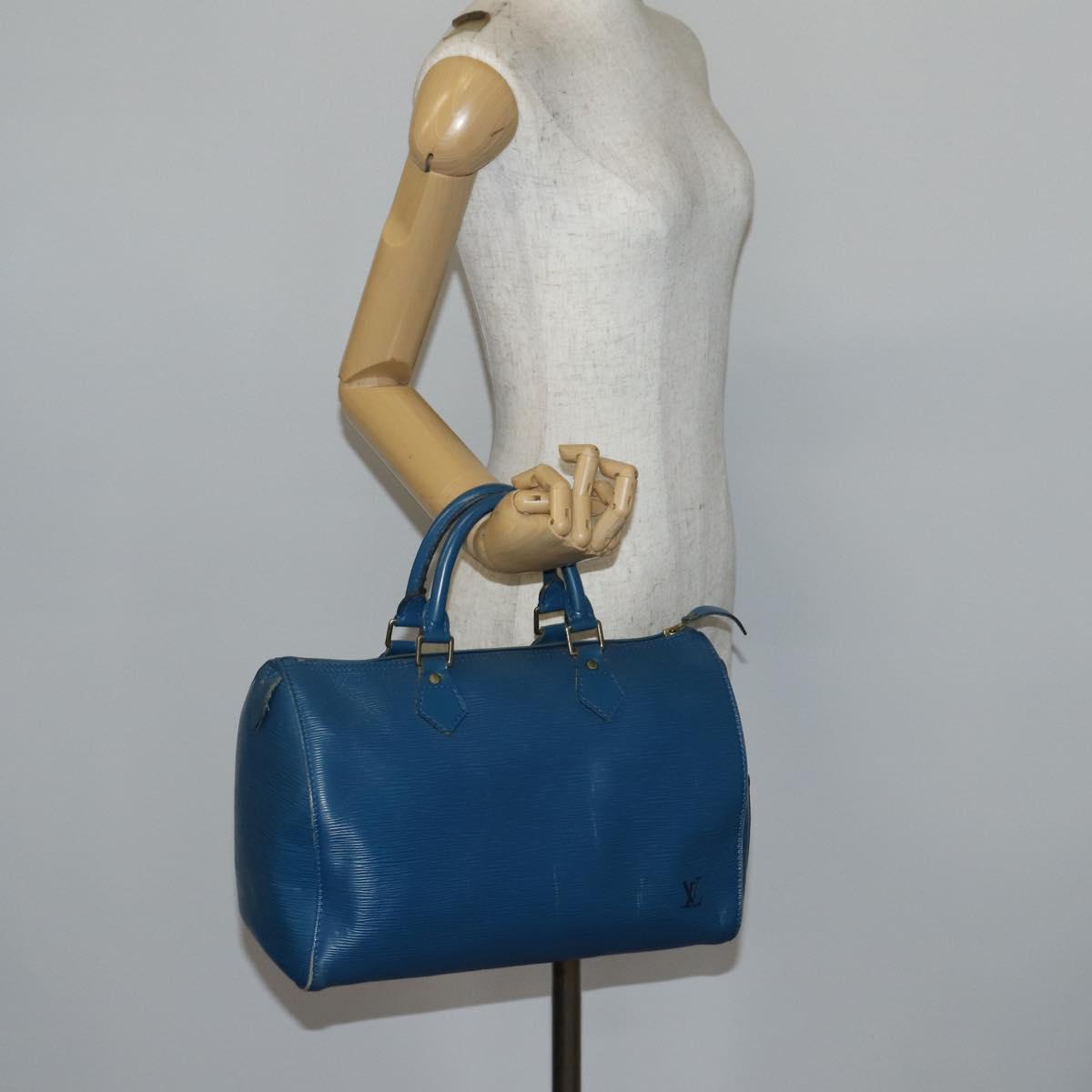 LOUIS VUITTON Epi Speedy 30 Hand Bag Toledo Blue M43005 LV Auth 145662