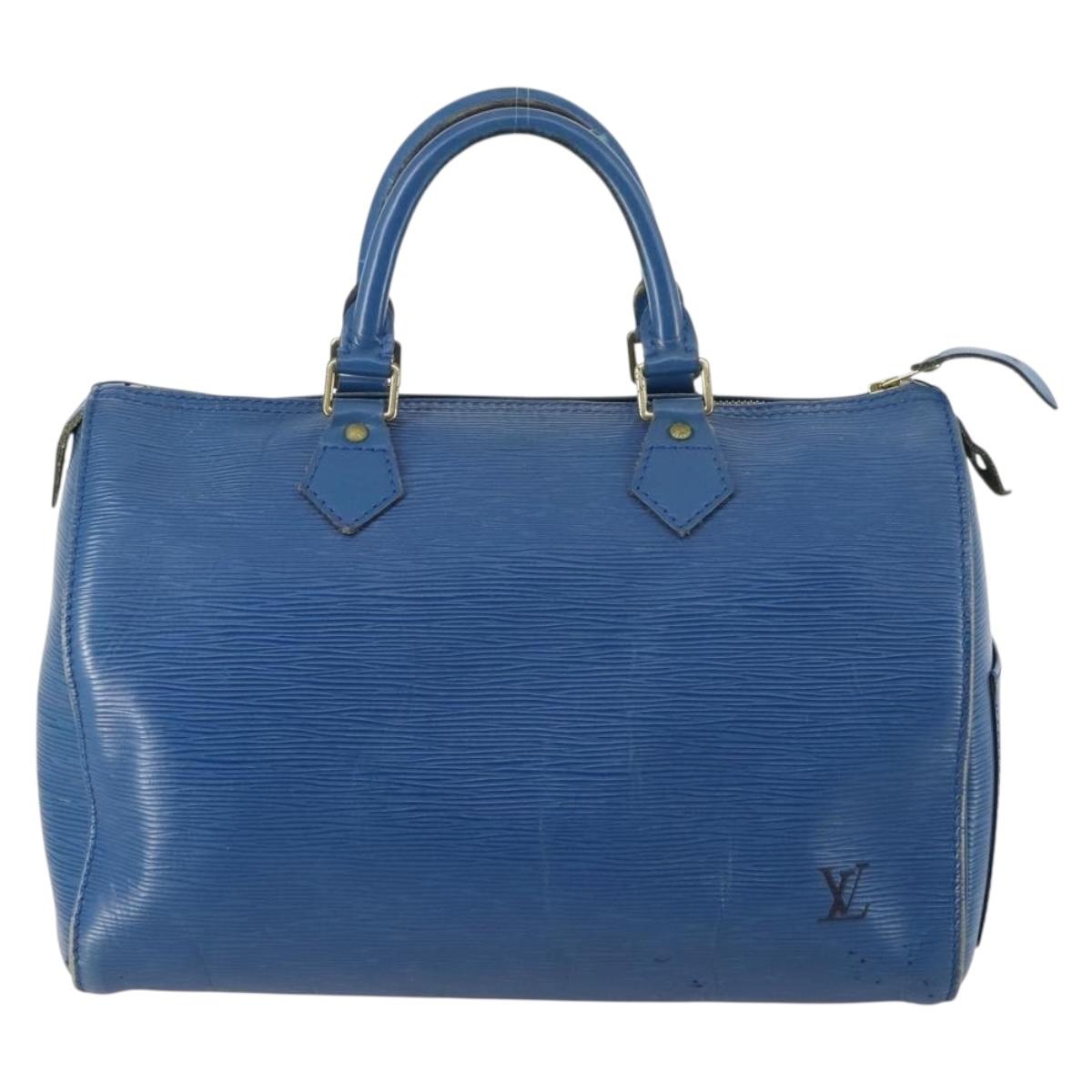 LOUIS VUITTON Epi Speedy 30 Hand Bag Toledo Blue M43005 LV Auth 145662