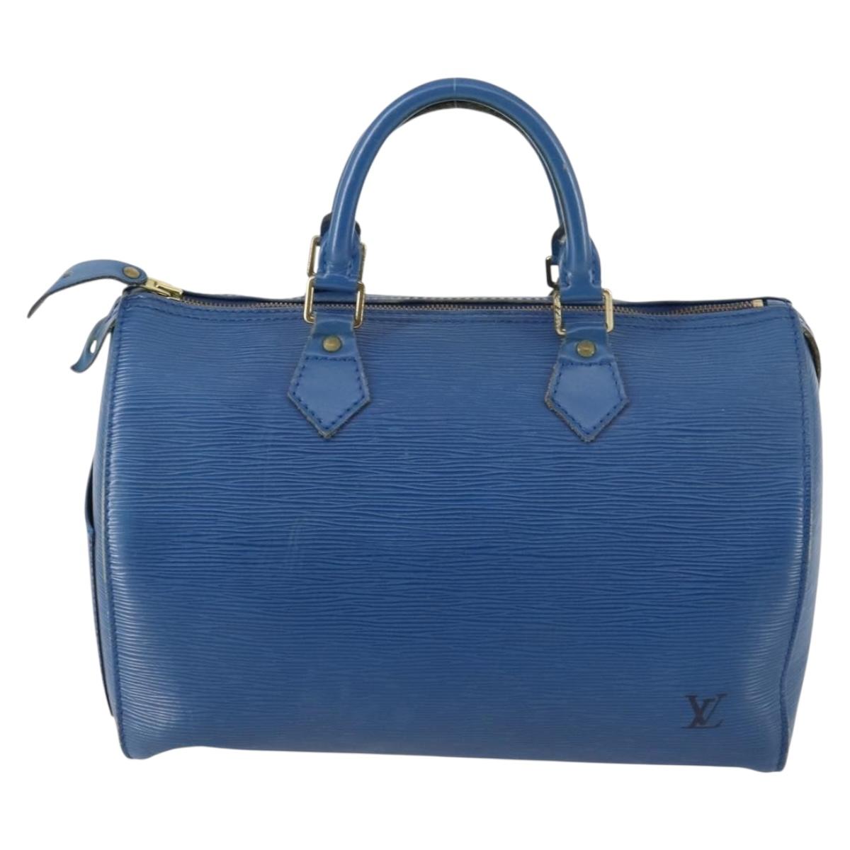 LOUIS VUITTON Epi Speedy 30 Hand Bag Toledo Blue M43005 LV Auth 145662