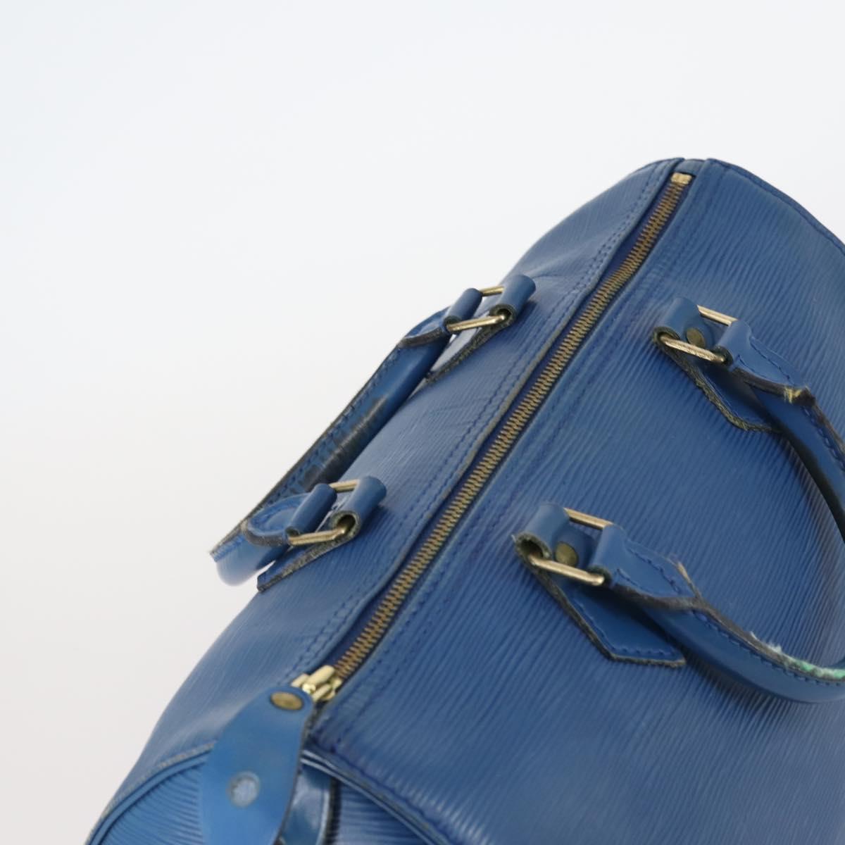 LOUIS VUITTON Epi Speedy 30 Hand Bag Toledo Blue M43005 LV Auth 145662