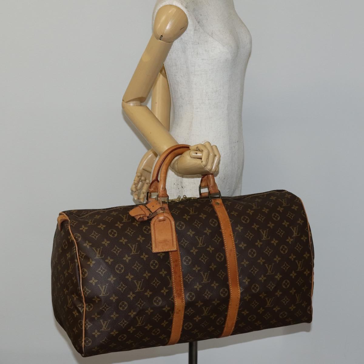 LOUIS VUITTON Monogram Keepall 55 Boston Bag M41424 LV Auth 145681