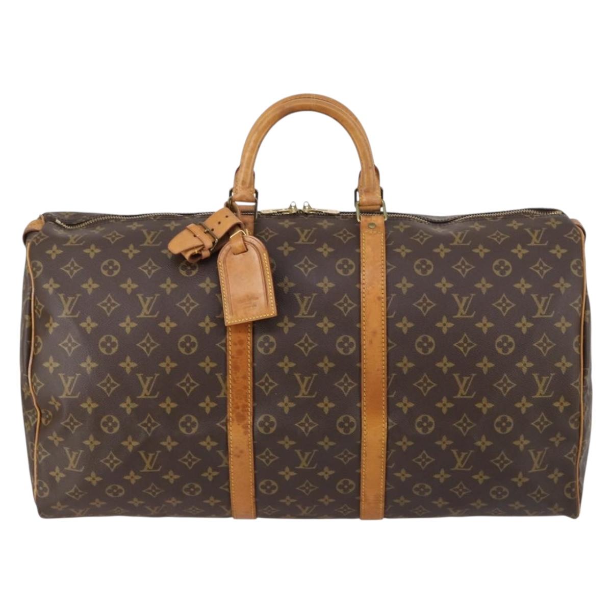 LOUIS VUITTON Monogram Keepall 55 Boston Bag M41424 LV Auth 145681
