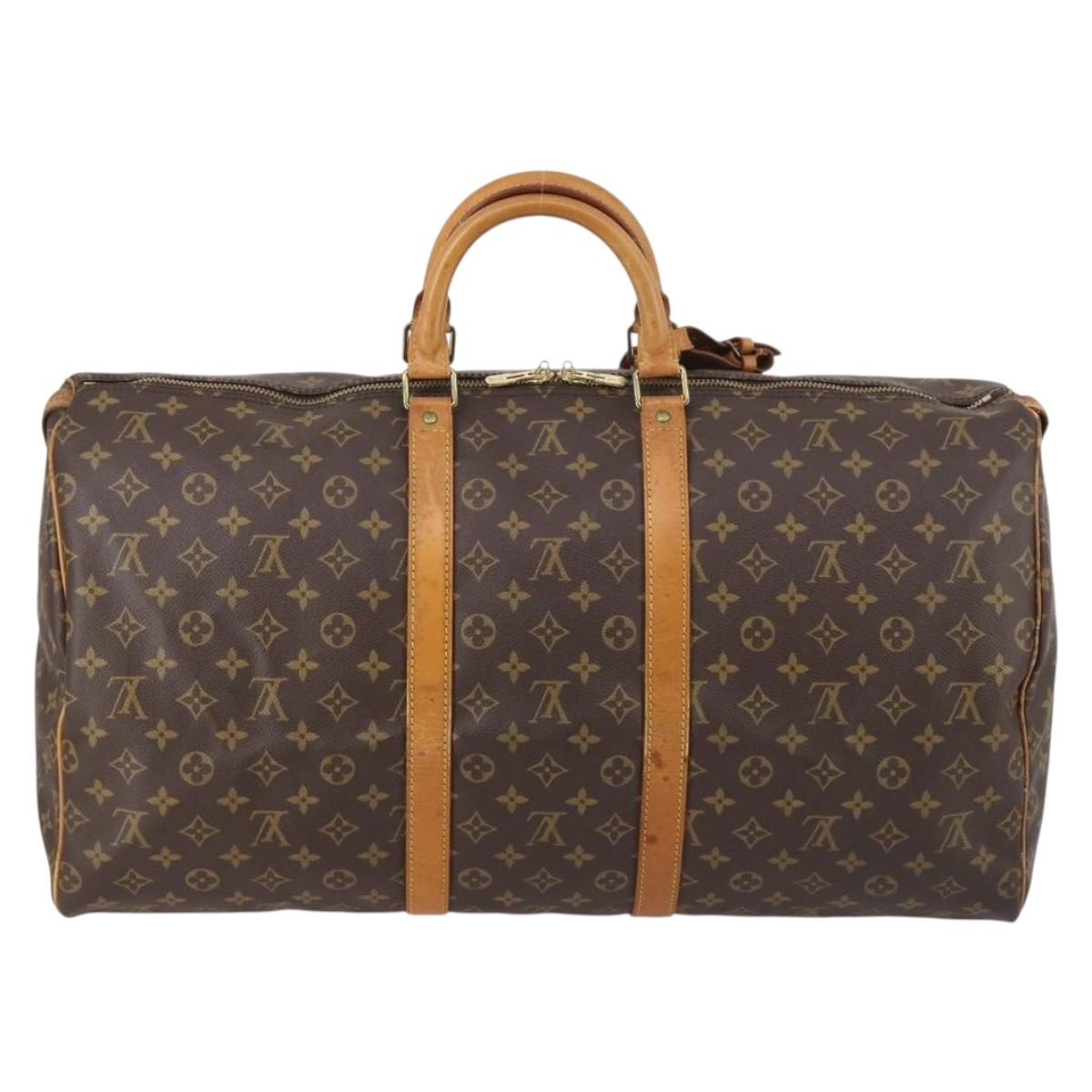 LOUIS VUITTON Monogram Keepall 55 Boston Bag M41424 LV Auth 145681