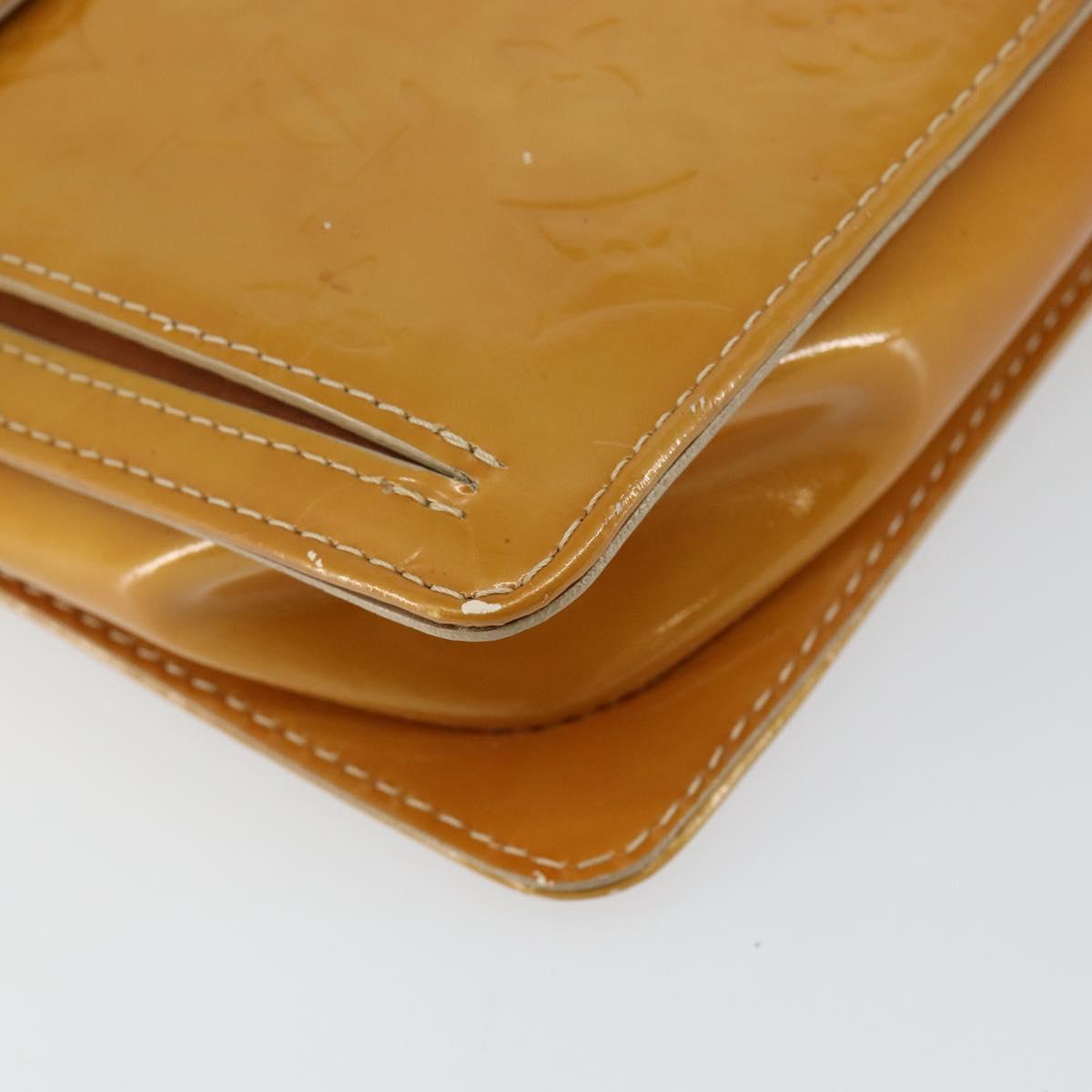 LOUIS VUITTON Monogram Vernis Motto Accessory Pouch Beige M91136 LV Auth 145682