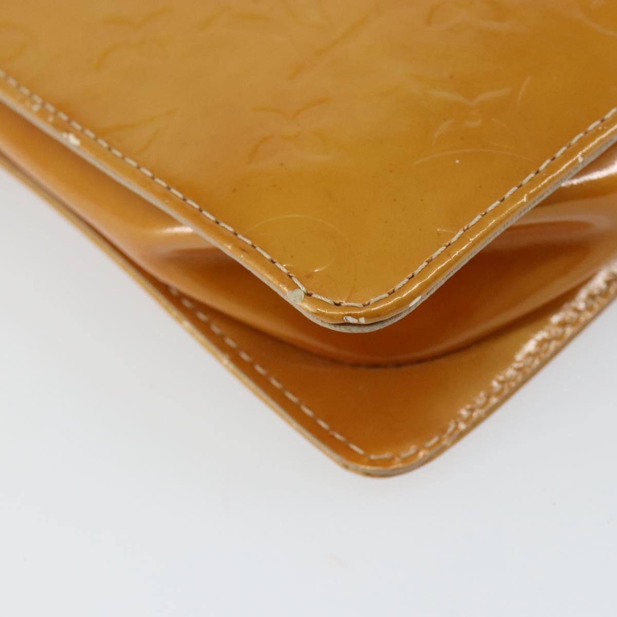 LOUIS VUITTON Monogram Vernis Motto Accessory Pouch Beige M91136 LV Auth 145682