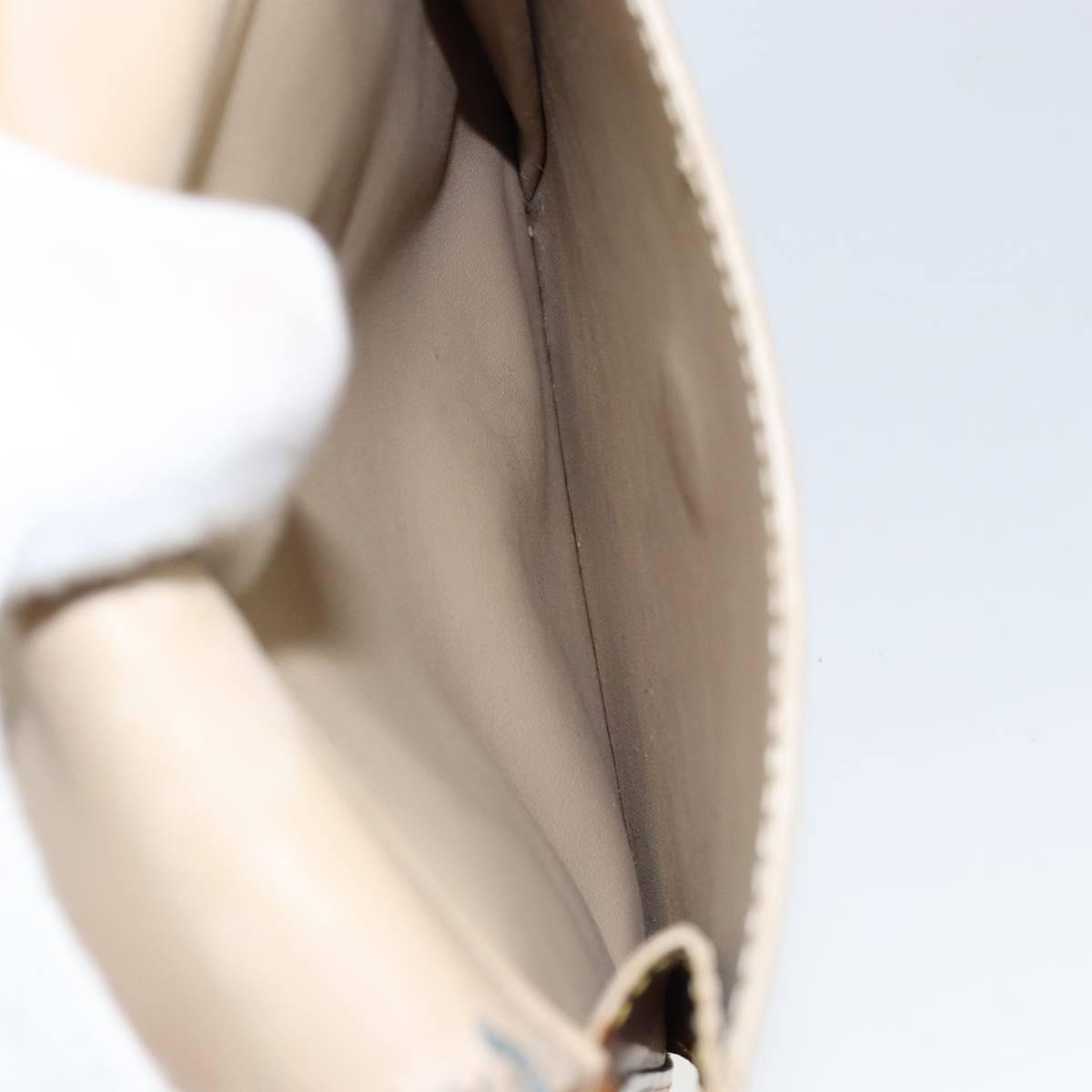 LOUIS VUITTON Monogram Vernis Motto Accessory Pouch Beige M91136 LV Auth 145682