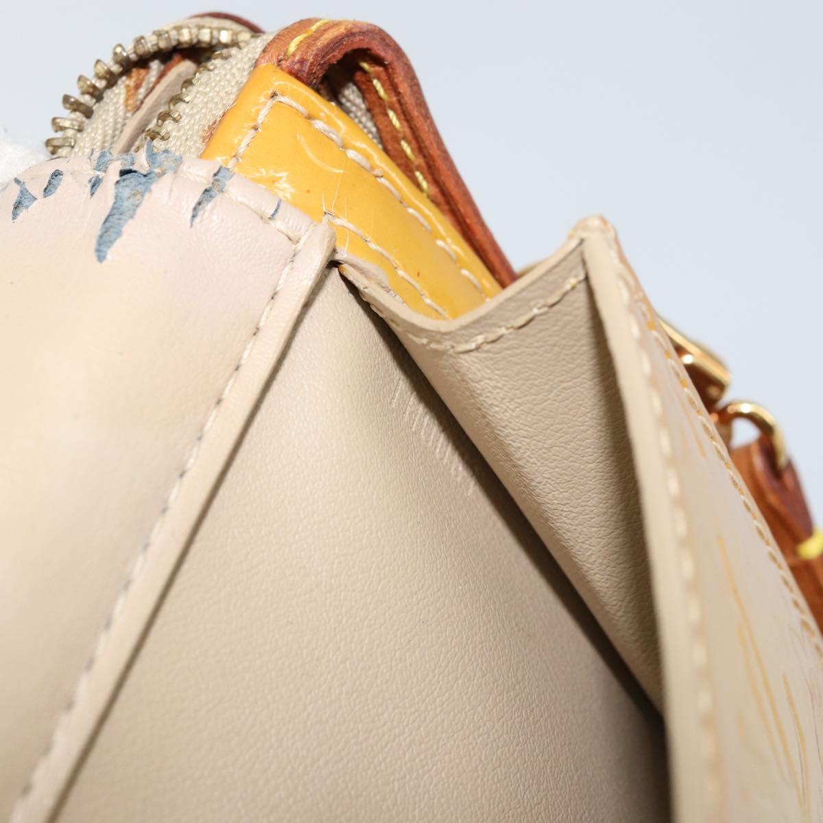 LOUIS VUITTON Monogram Vernis Motto Accessory Pouch Beige M91136 LV Auth 145682