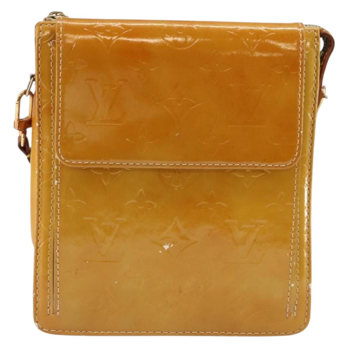 LOUIS VUITTON Monogram Vernis Motto Accessory Pouch Beige M91136 LV Auth 145682