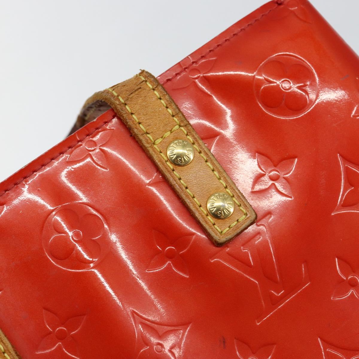 LOUIS VUITTON Monogram Vernis Reade PM Hand Bag Red Rouge M91088 LV Auth 145683