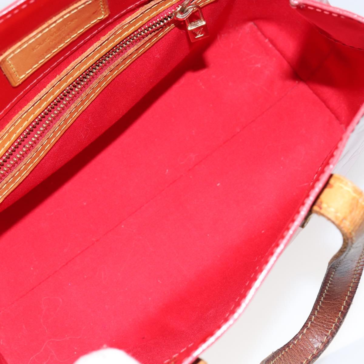 LOUIS VUITTON Monogram Vernis Reade PM Hand Bag Red Rouge M91088 LV Auth 145683