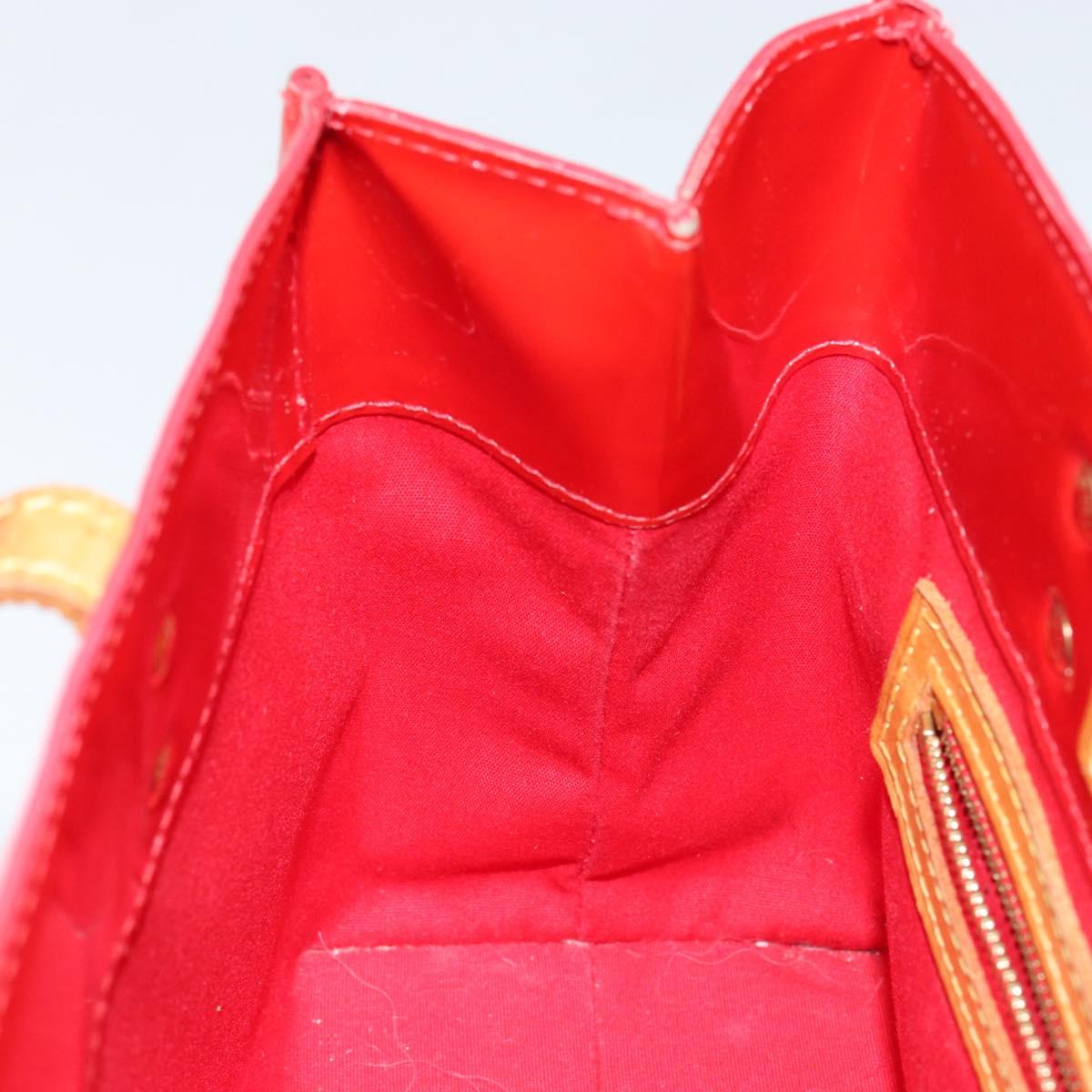 LOUIS VUITTON Monogram Vernis Reade PM Hand Bag Red Rouge M91088 LV Auth 145683