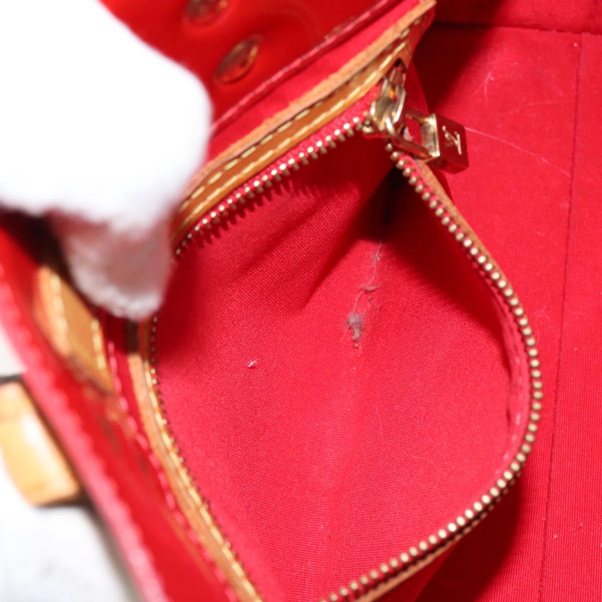 LOUIS VUITTON Monogram Vernis Reade PM Hand Bag Red Rouge M91088 LV Auth 145683