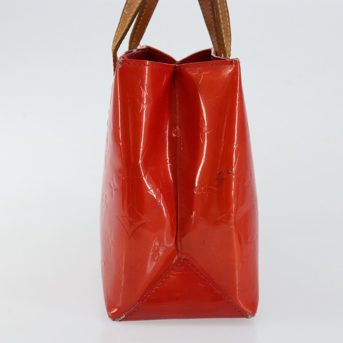 LOUIS VUITTON Monogram Vernis Reade PM Hand Bag Red Rouge M91088 LV Auth 145683