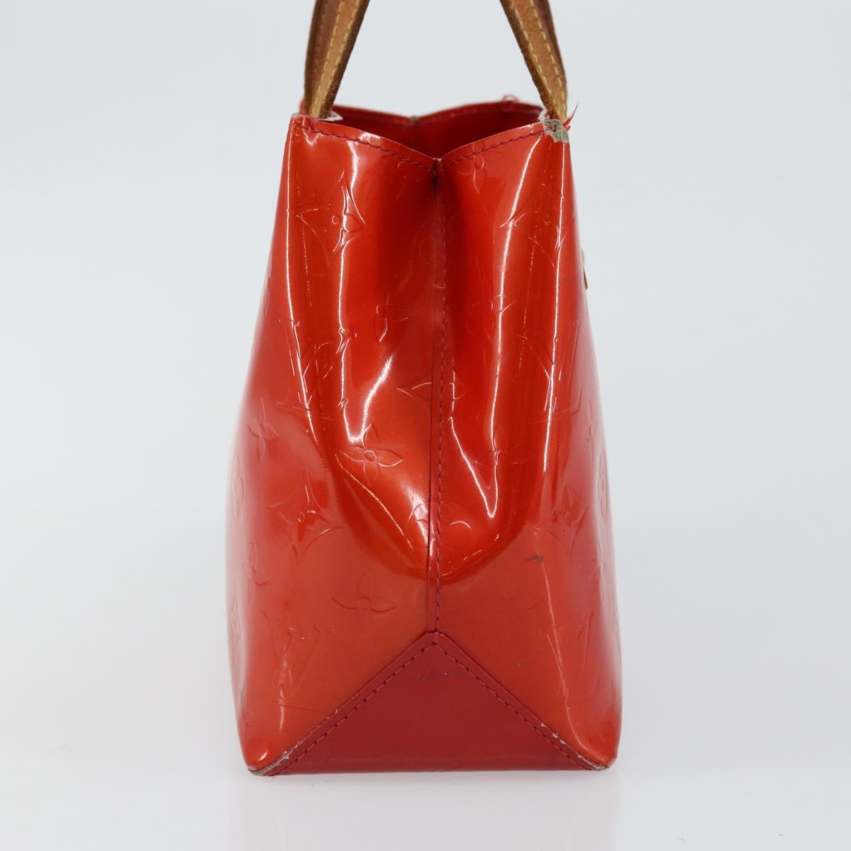 LOUIS VUITTON Monogram Vernis Reade PM Hand Bag Red Rouge M91088 LV Auth 145683