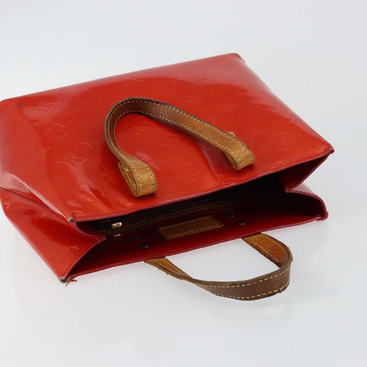 LOUIS VUITTON Monogram Vernis Reade PM Hand Bag Red Rouge M91088 LV Auth 145683