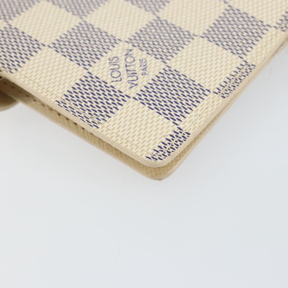 LOUIS VUITTON Damier Azur Agenda PM Day Planner Cover R20706 LV Auth 145698
