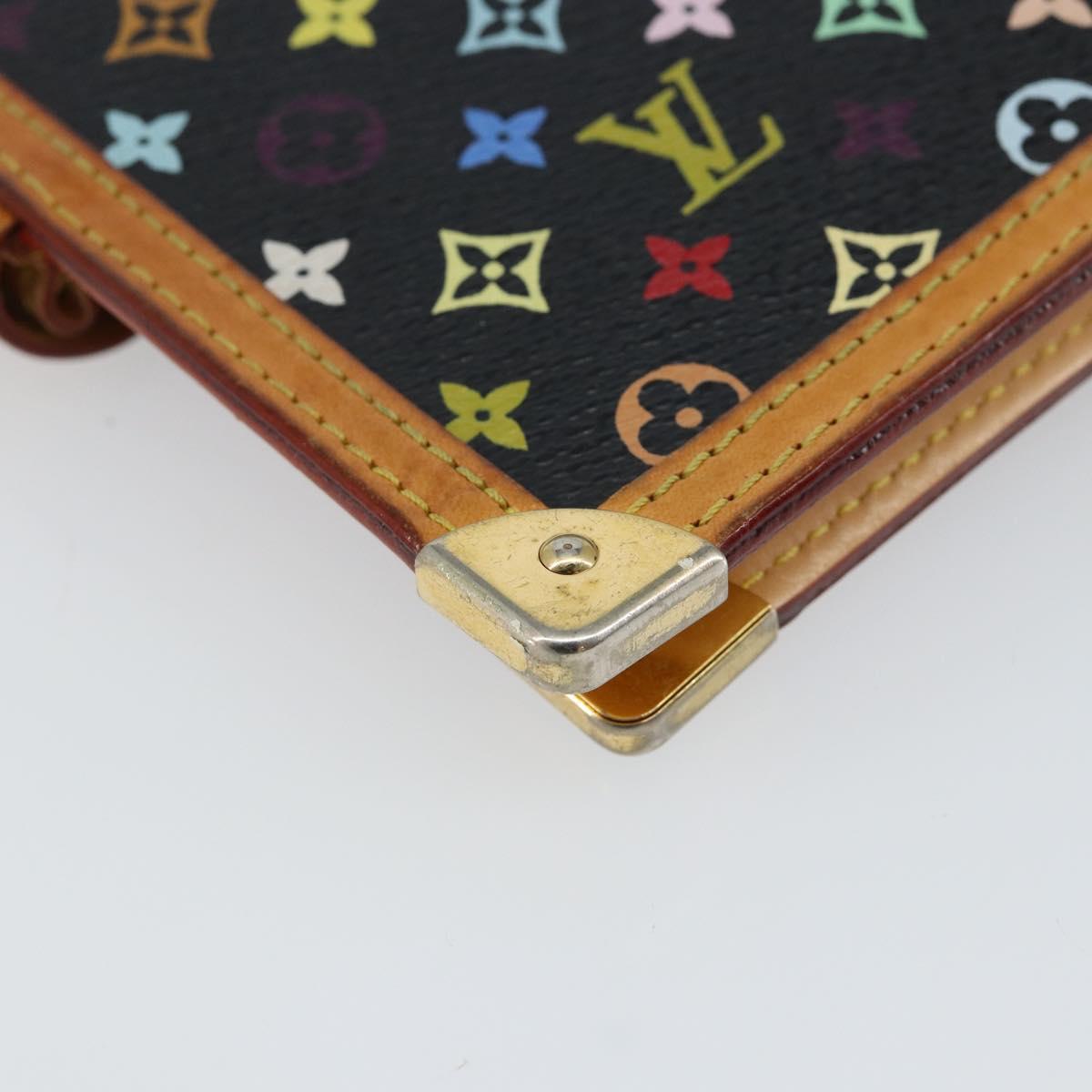 LOUIS VUITTON Multicolor Agenda PM Day Planner Cover Black R20895 LV Auth 145699