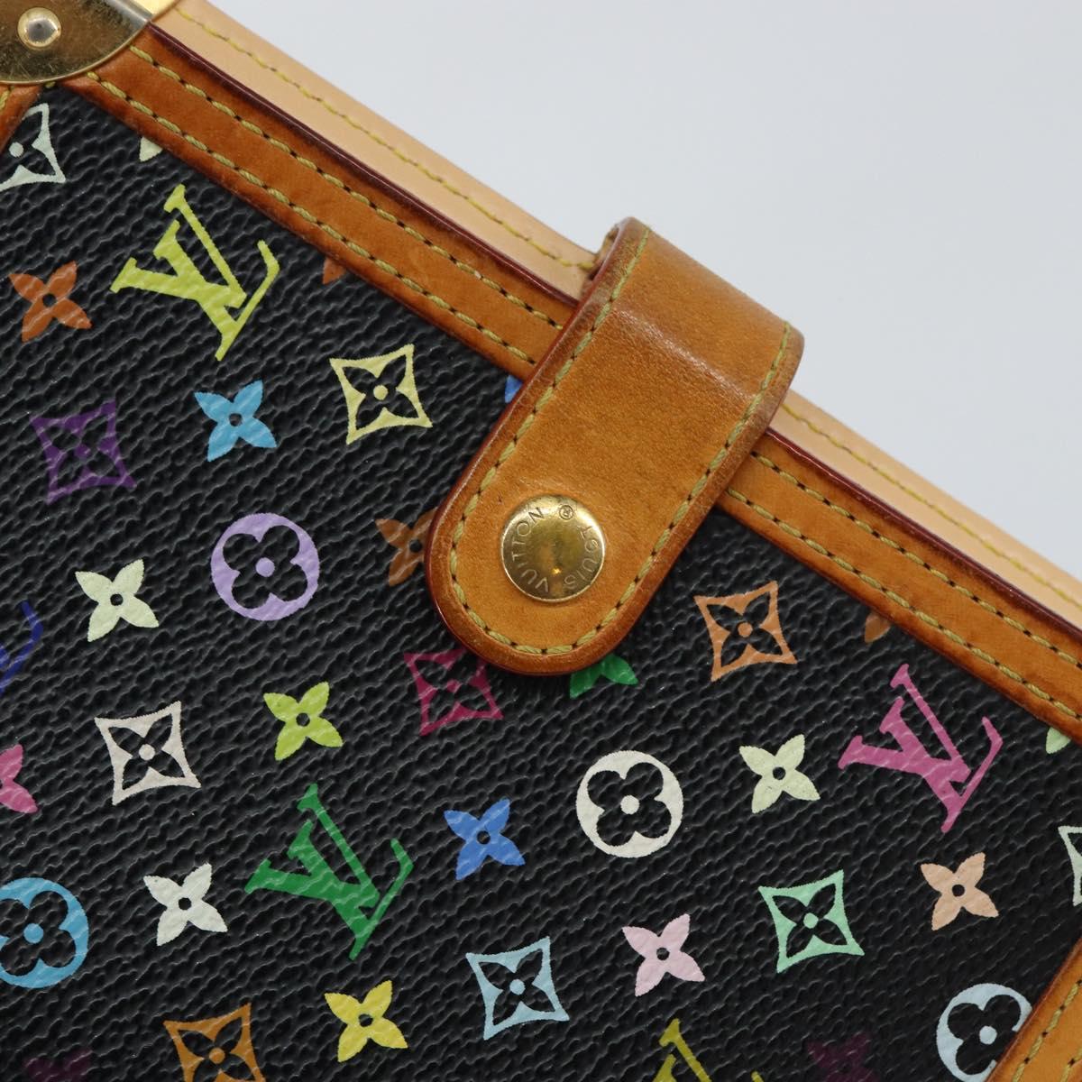LOUIS VUITTON Multicolor Agenda PM Day Planner Cover Black R20895 LV Auth 145699