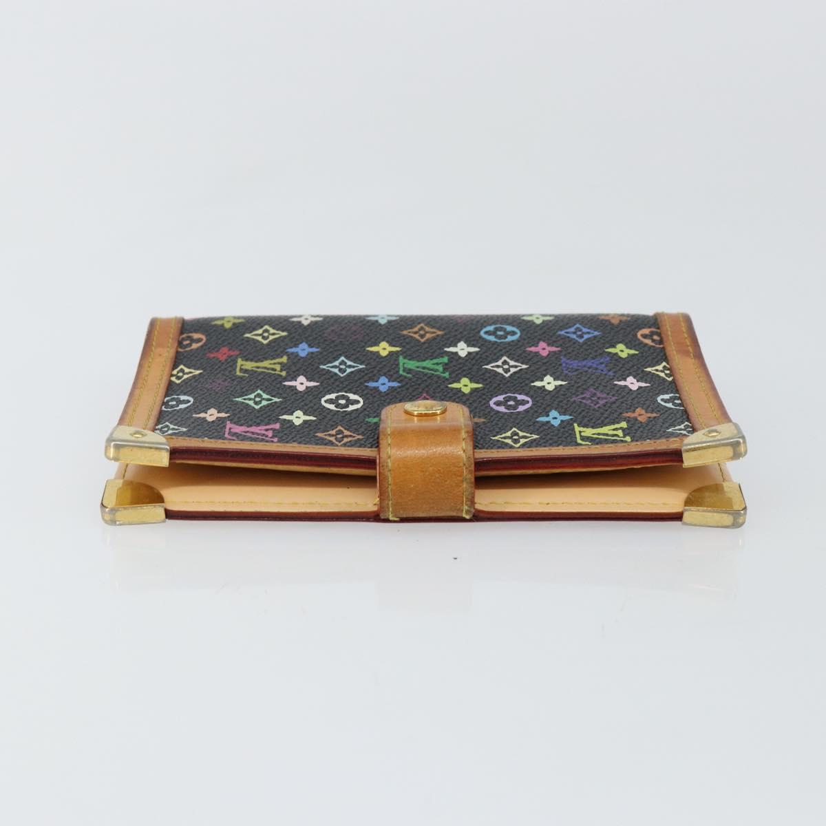 LOUIS VUITTON Multicolor Agenda PM Day Planner Cover Black R20895 LV Auth 145699
