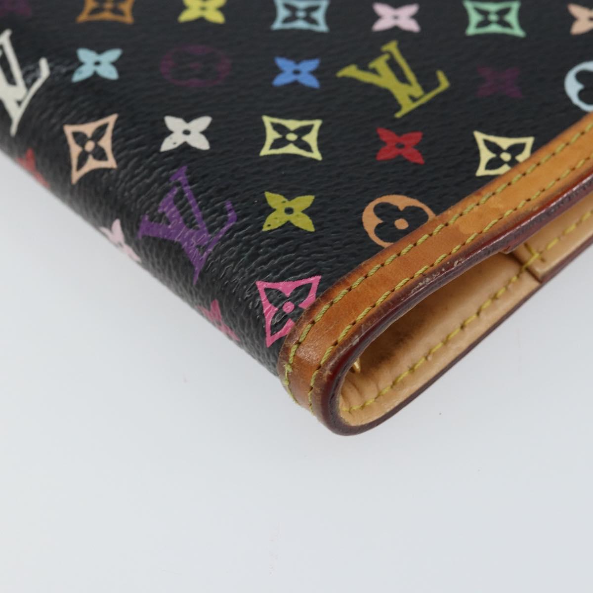 LOUIS VUITTON Multicolor Agenda PM Day Planner Cover Black R20895 LV Auth 145699