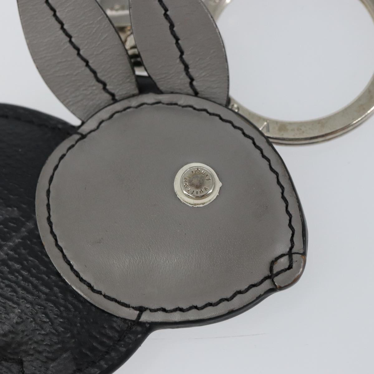 LOUIS VUITTON Monogram Eclipse Porte Cles Animal Rabbit Charm M63224 Auth 145705