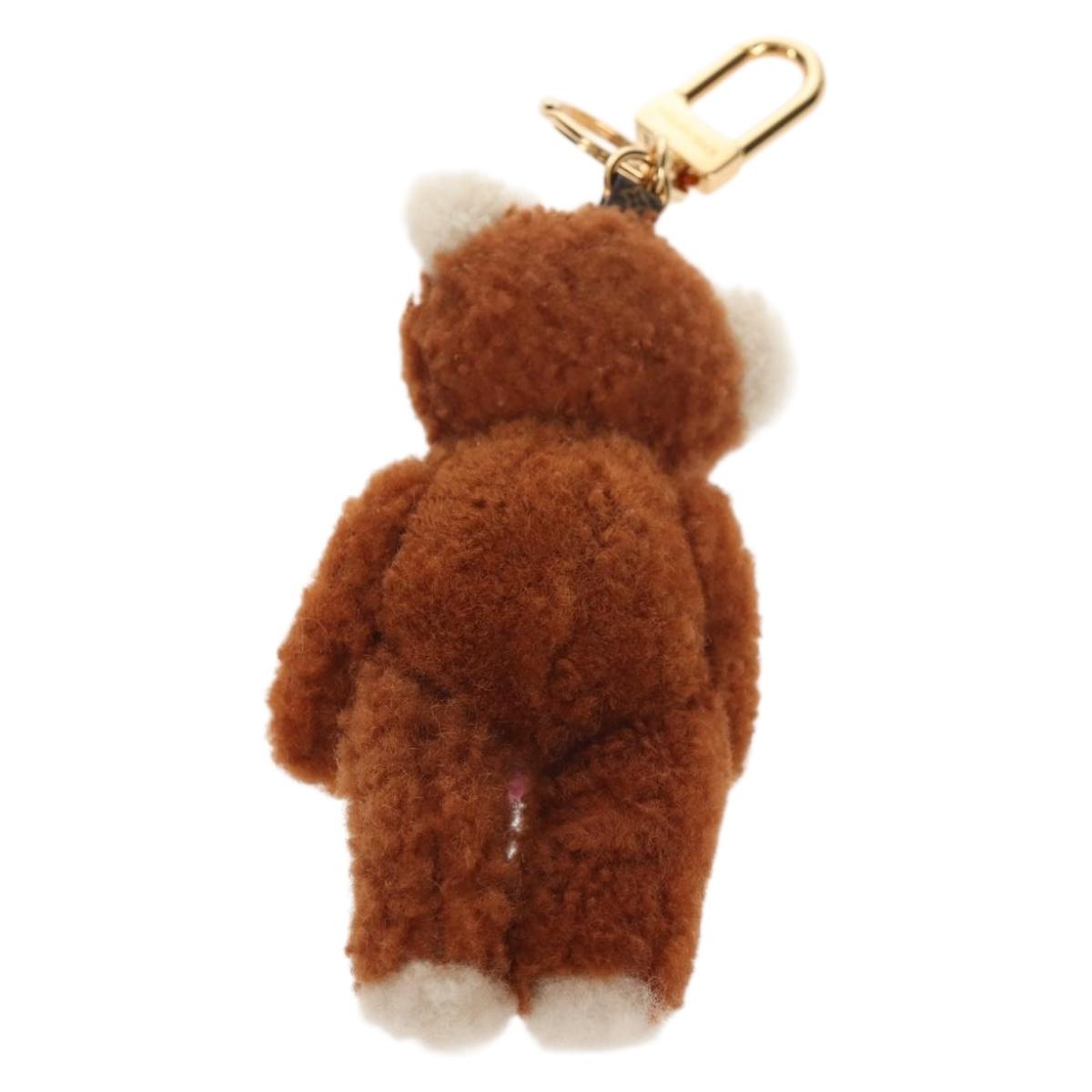 LOUIS VUITTON Porte Cles LV Teddy Bear Key Holder Mohair M69854 Auth 145710SAM