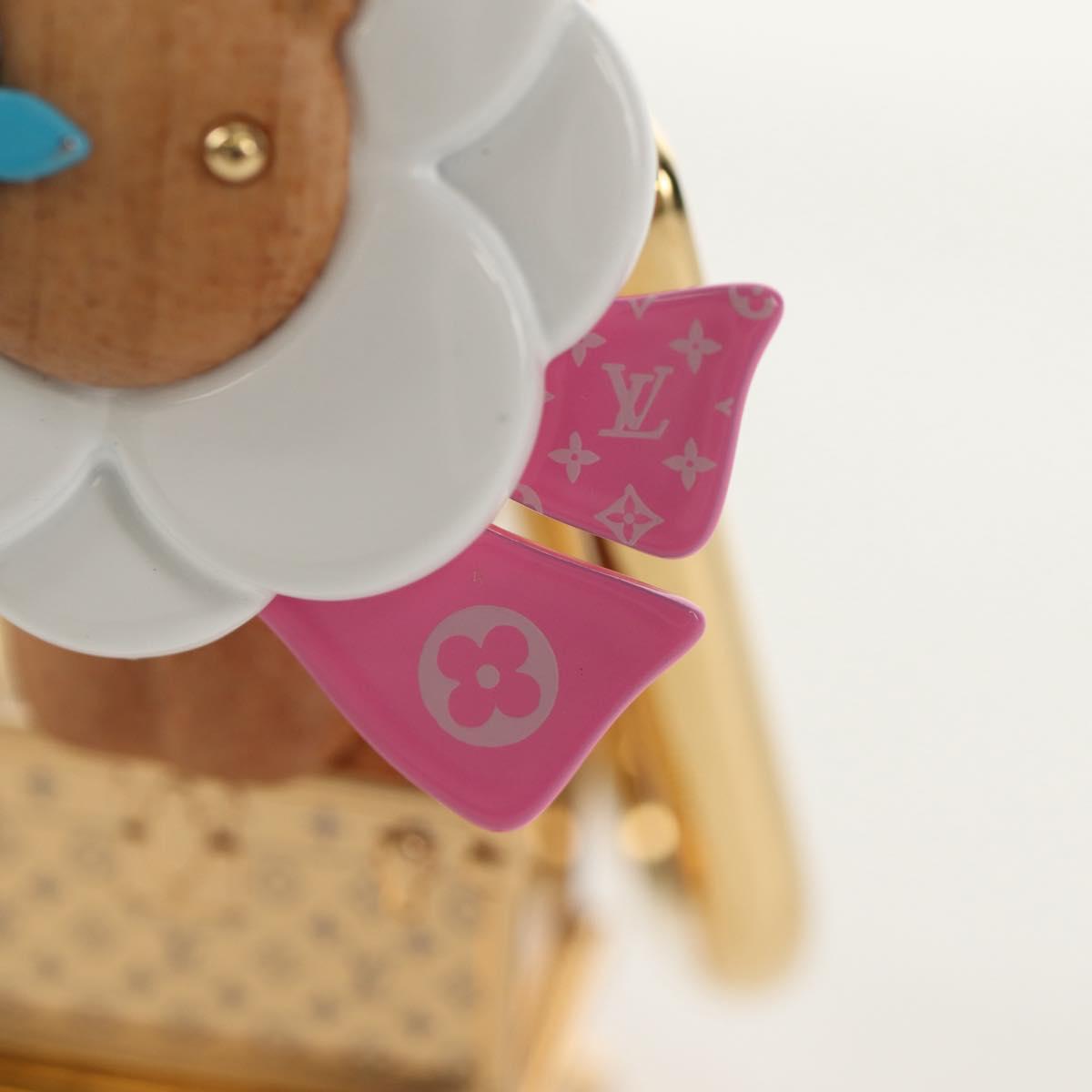 LOUIS VUITTON Porte Cles Petula Red Key Holder metal Gold M01437 Auth 145711SAM